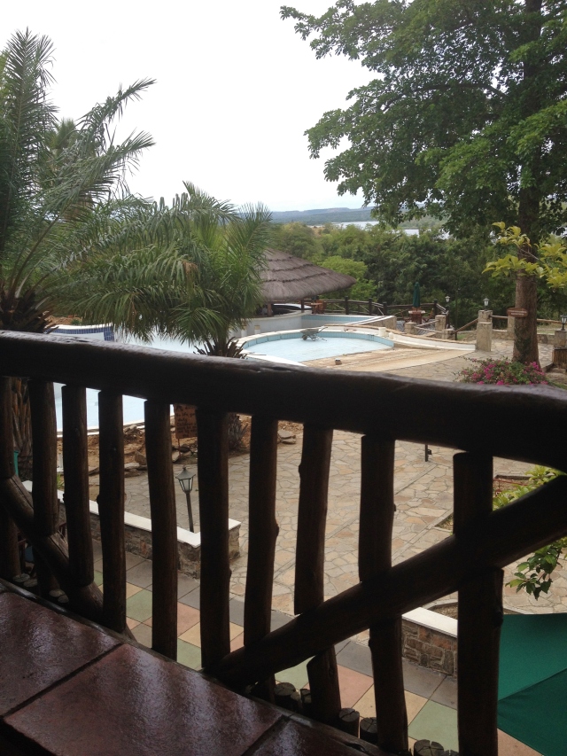 The view from the veranda. We're overlooking the swimming pool which they were maintenancing while we were there. 